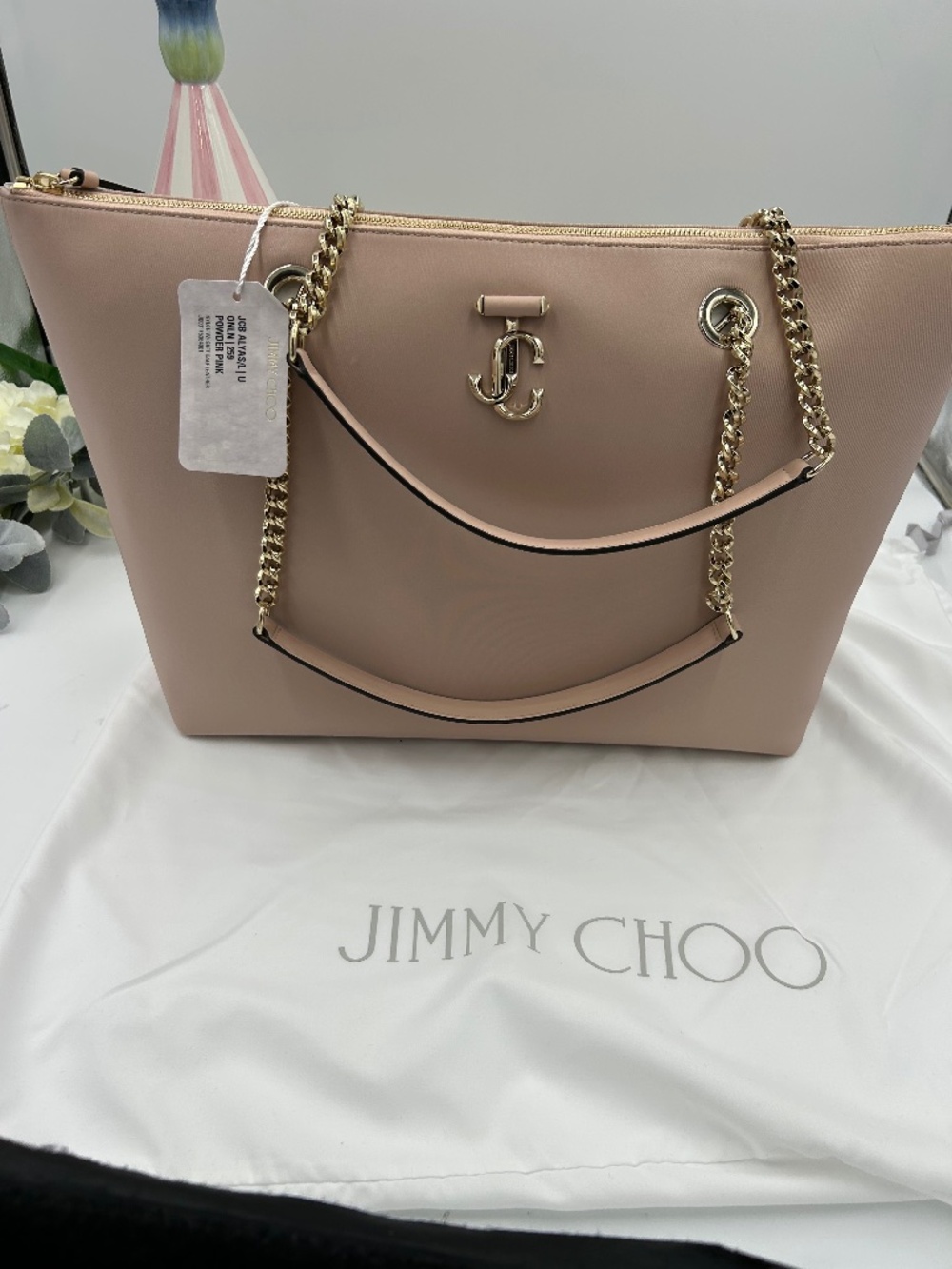 Women’s Jimmy Choo VARENNE large leather tote.